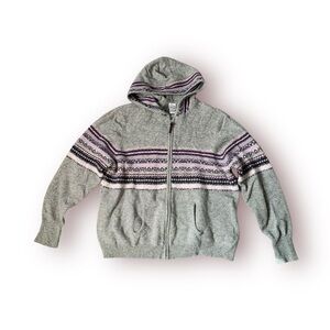 Unbranded lambswool hooded zip up sweater